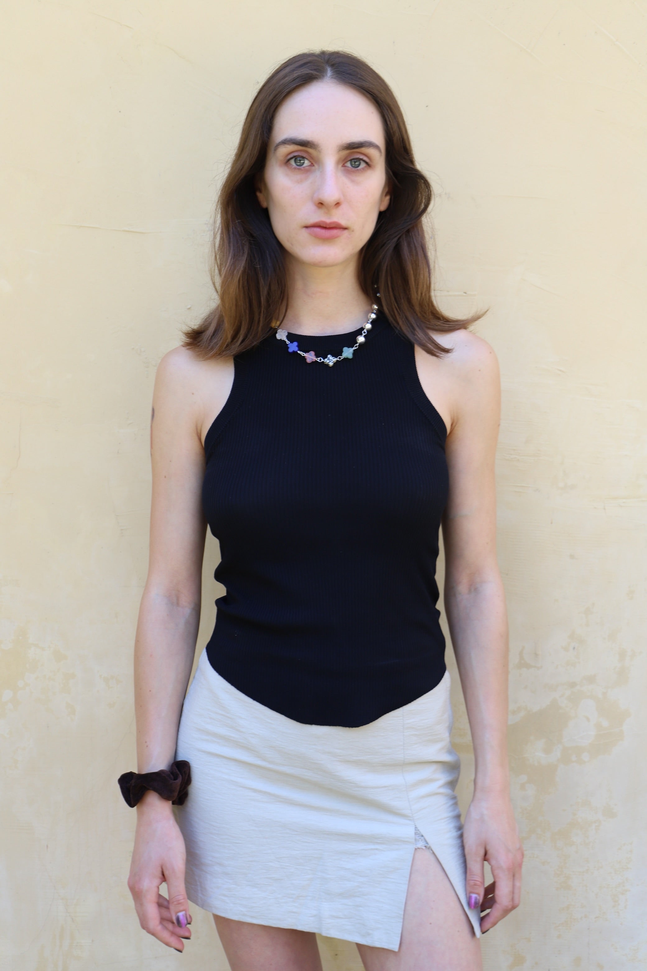 Charm necklace with colourful stones